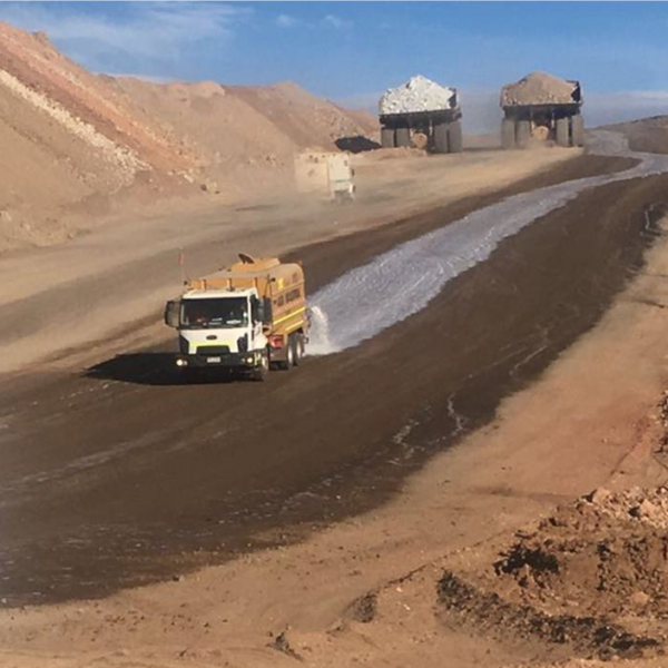 Contrôle de la poussière des routes de transport minier de 10-15%- ABCDust