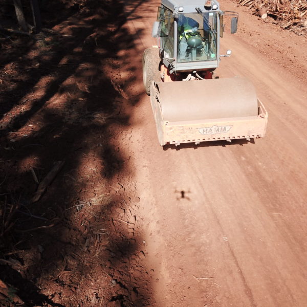 road flattening operation