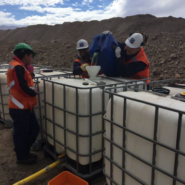 transferring of fuel to white barrels